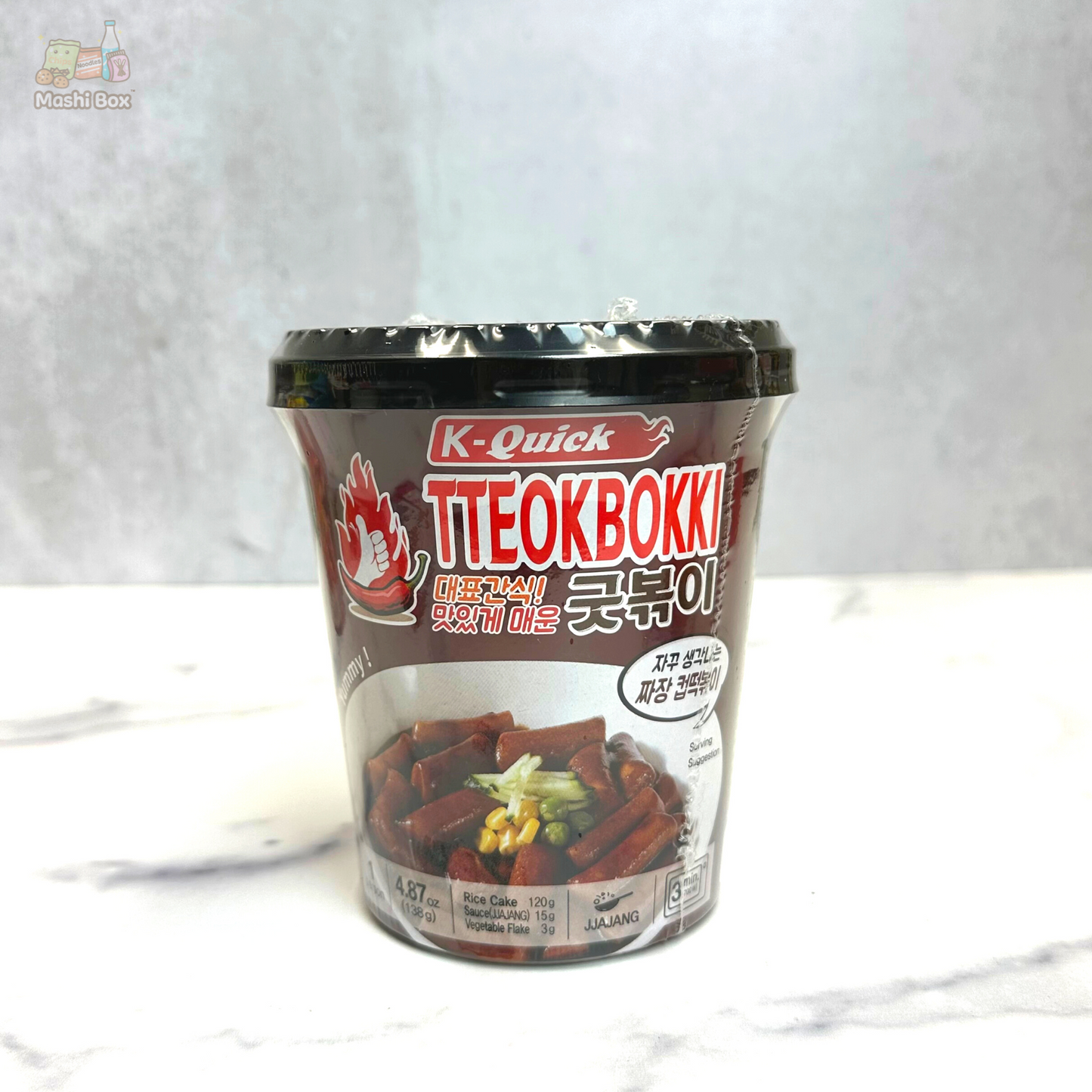 K-Quick Tteokbokki Instant Rice Cake Cup -- Original, Jjajang, Hot Spicy