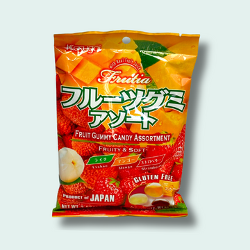 Japanese Fruit Gummy Candy Assortment – Lychee, Mango, & Strawberry