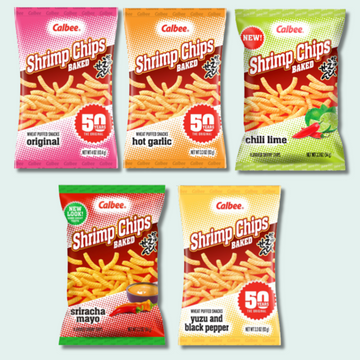 Shrimp Chip Variety Bundle - 5 Pack (Original, Hot Garlic, Chili Lime, Sriracha Mayo, and Yuzu Black Pepper Flavors)