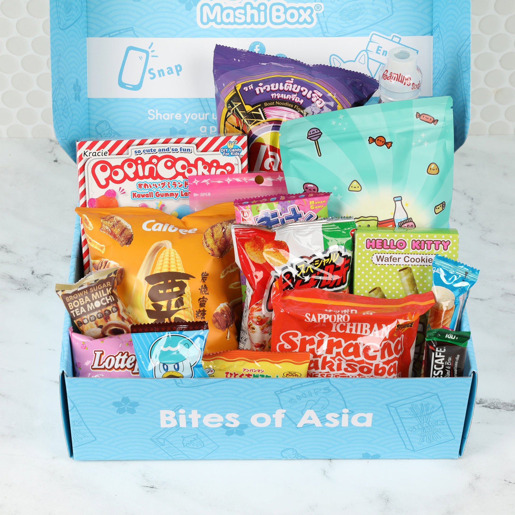 Mashi Box Asian Mystery Mini Snack Box - 18 Items - Includes 1 Full Sized  Item with Snack Variety from Japan, Korea, China, Vietnam, Indonesia, etc
