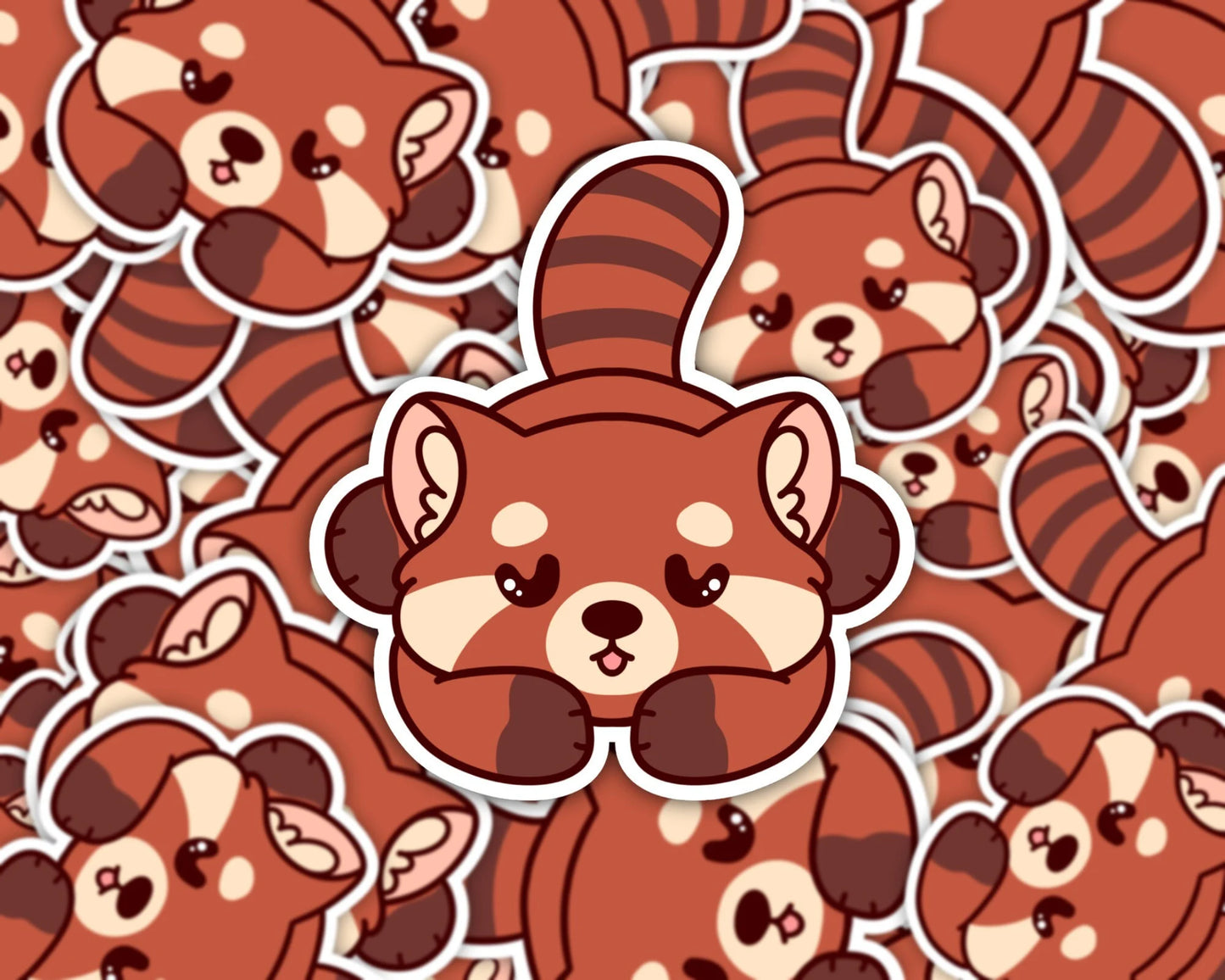 "Berry" the Red Panda Sleeping Waterproof Vinyl Sticker