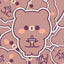 "Honey" the Bear Drinking Boba Waterproof Vinyl Sticker