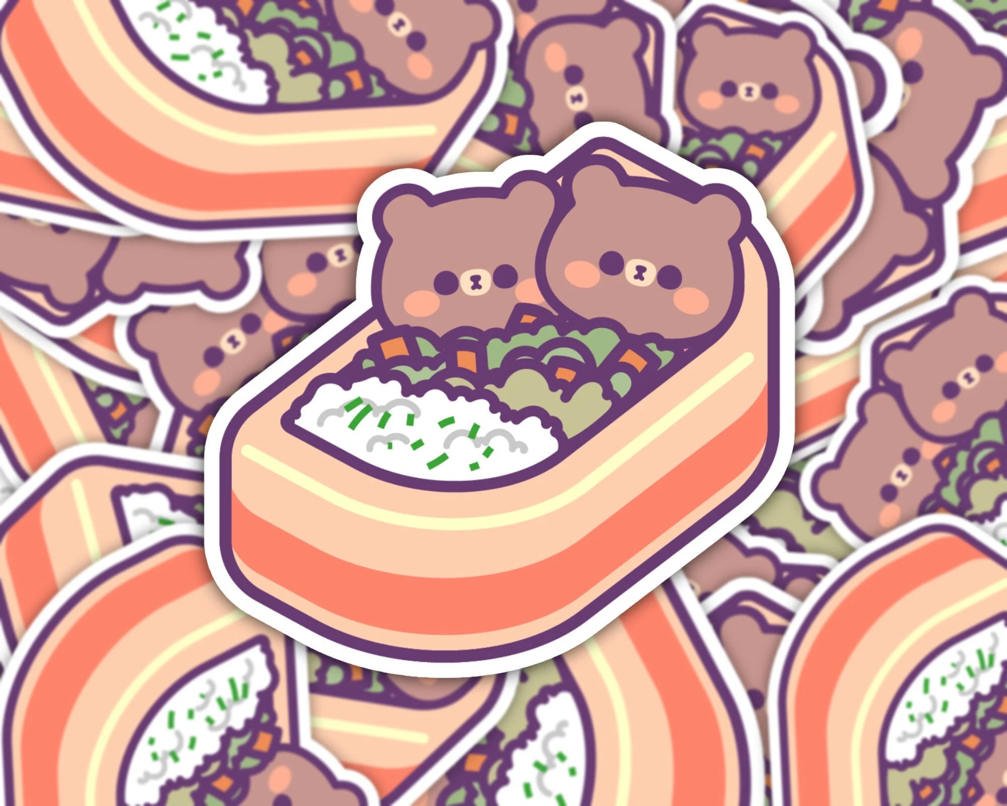 Bear Bento Box Waterproof Vinyl Sticker