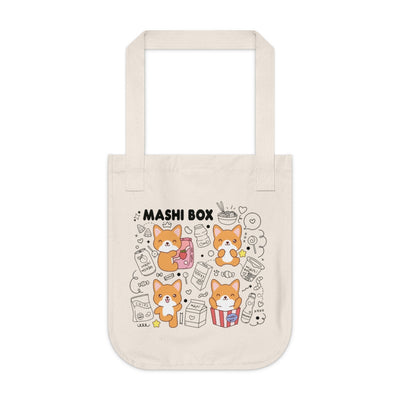 Mashi Box Kawaii Corgi Organic Canvas Tote Bag