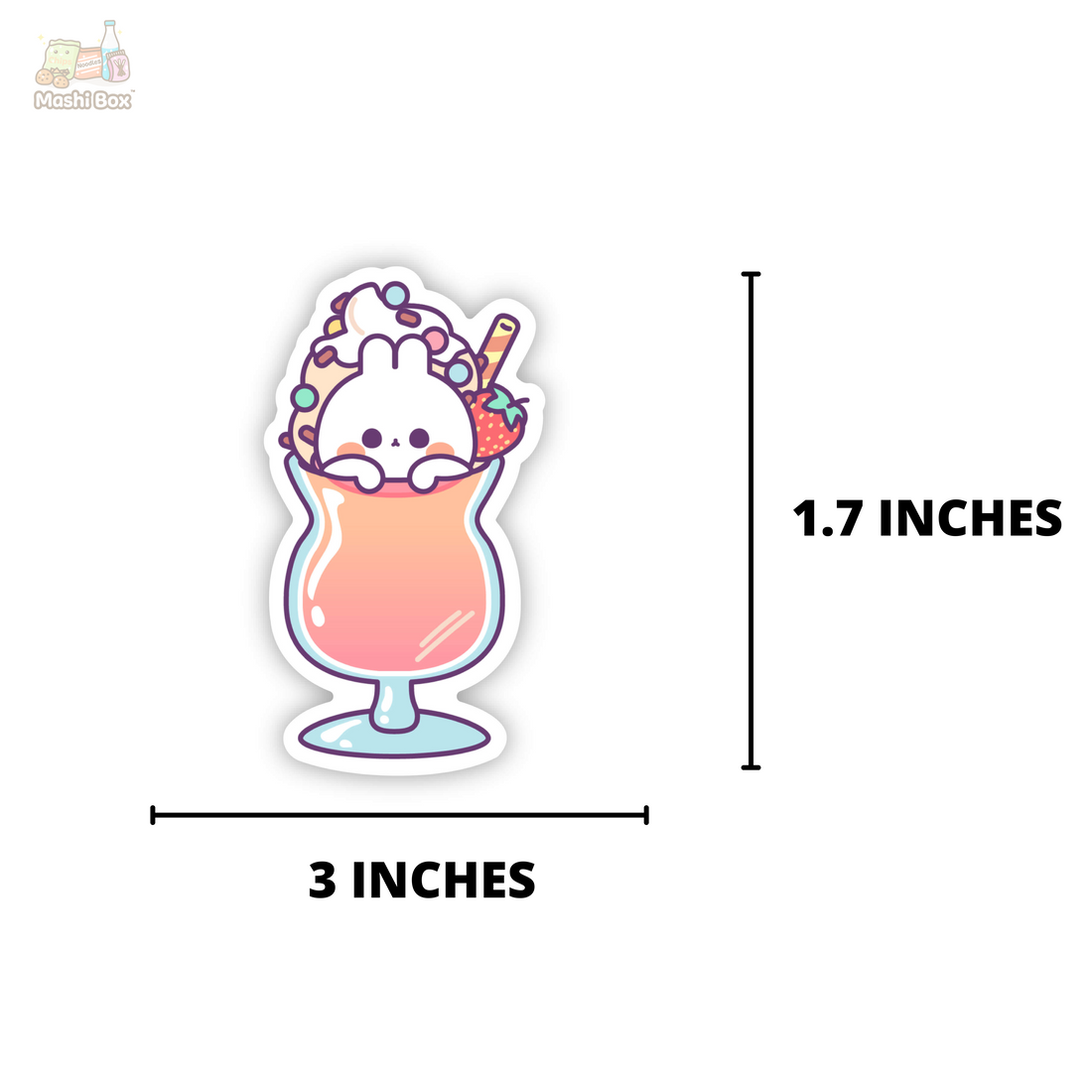 Bunny Inside Sundae Waterproof Vinyl Sticker