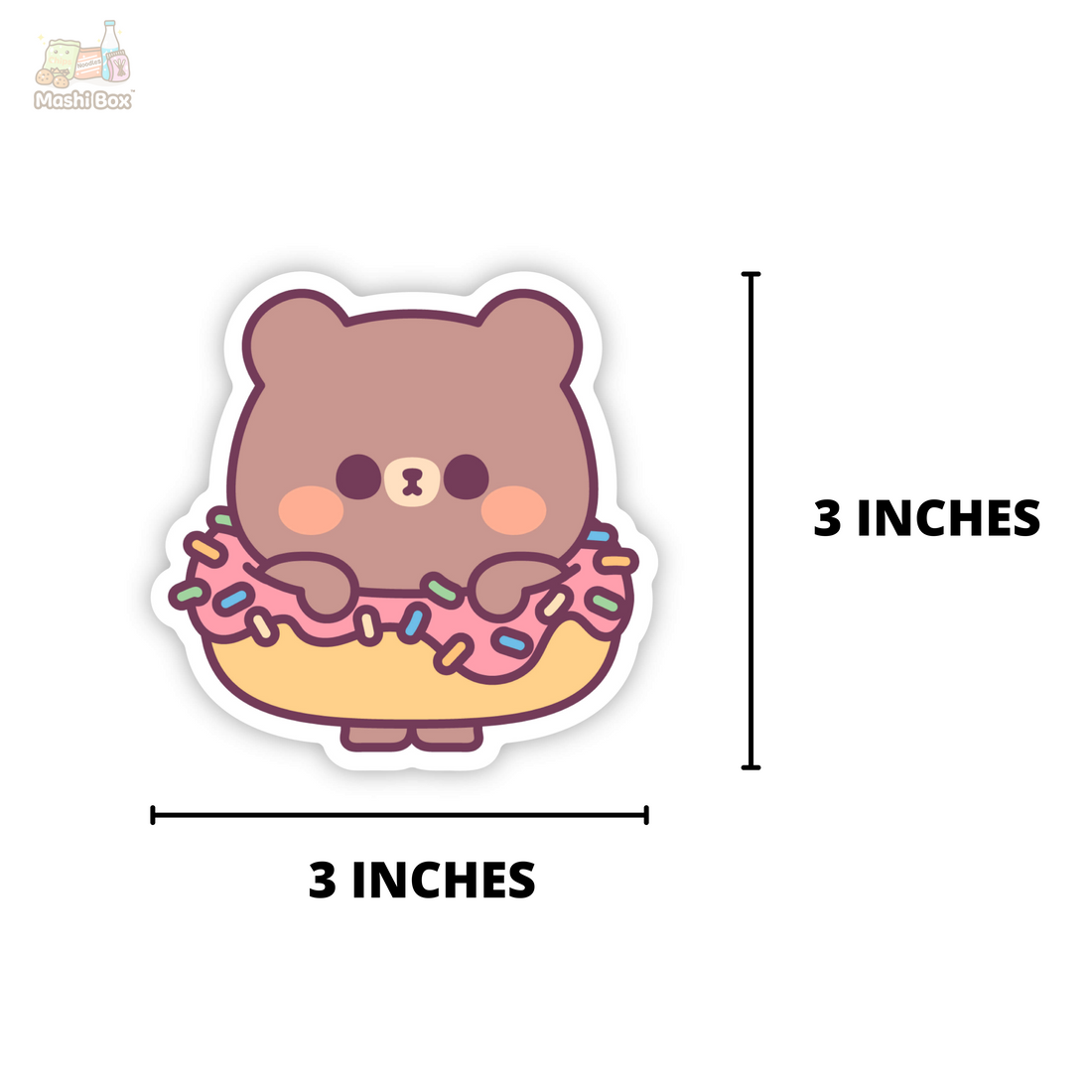 "Honey" the Bear Inside a Donut Waterproof Vinyl Sticker