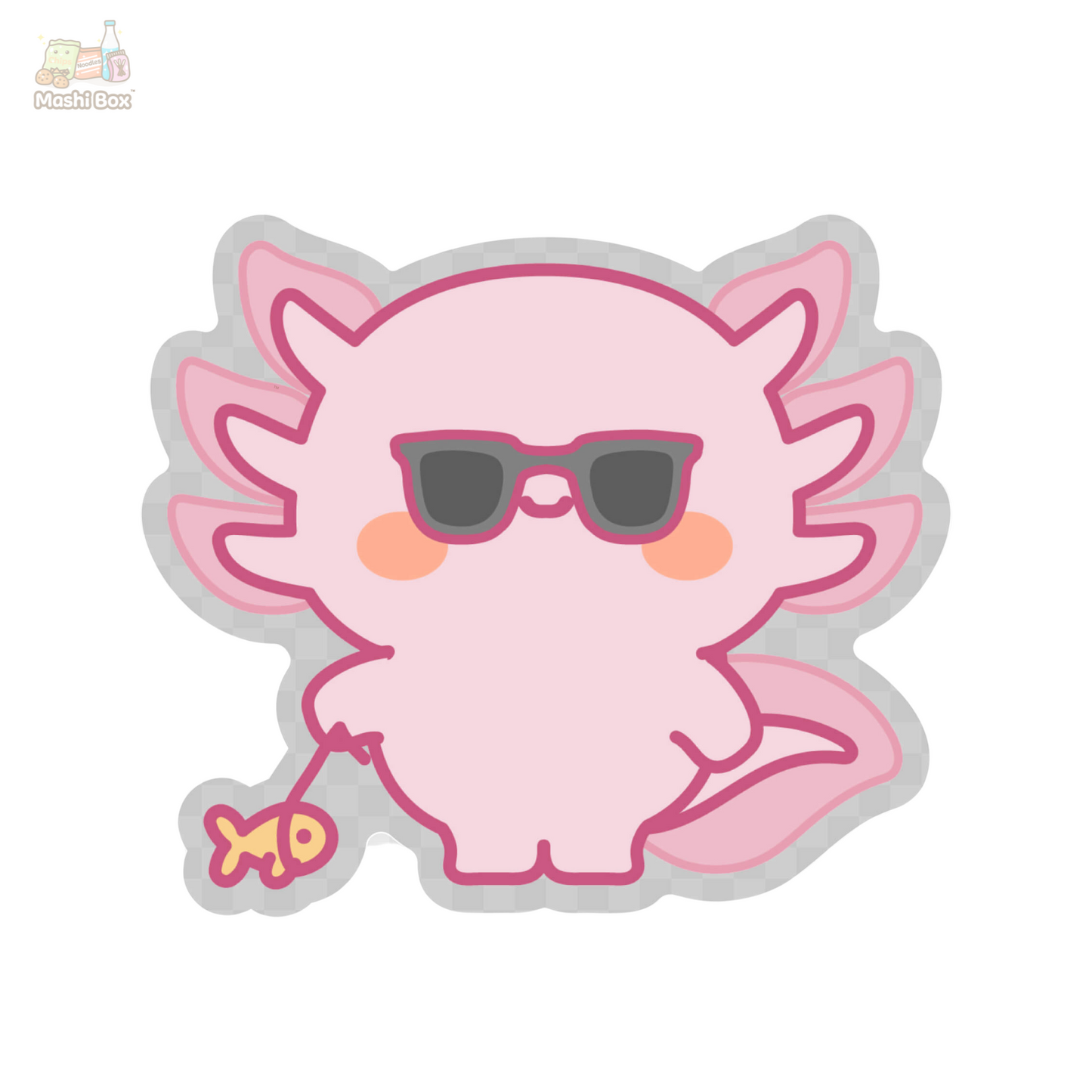 Axolotl Wearing Sunglasses Waterproof Clear Sticker